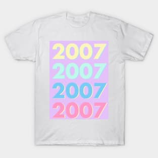 Pastel Dreams 2007 Year Date - Mid-Noughties Retro Elegance Print" T-Shirt